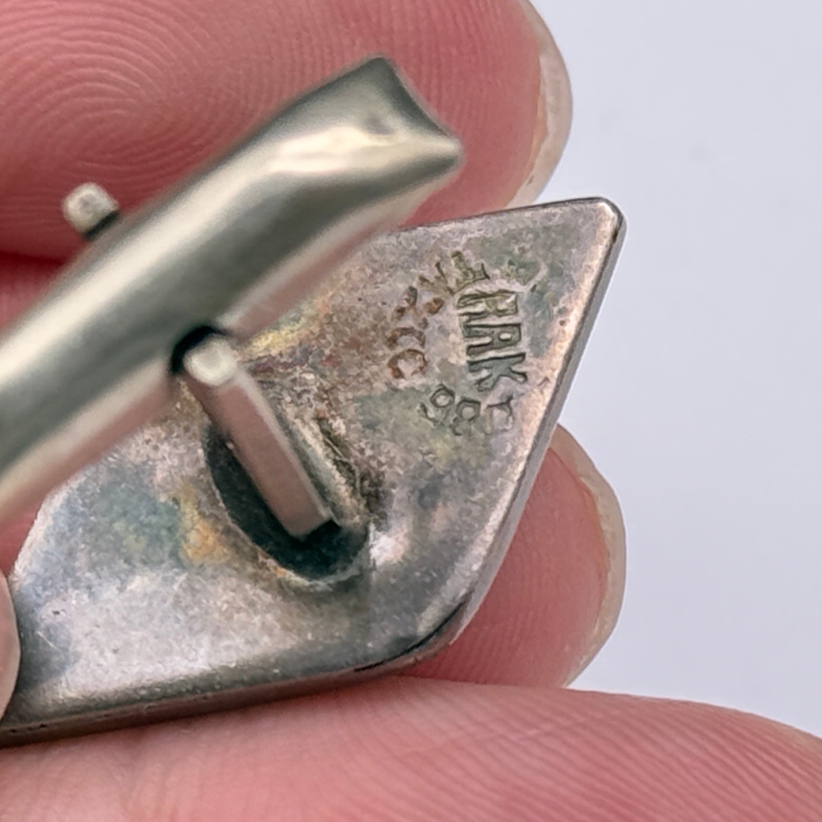 Vintage Wood Sterling Silver Taxco 980 Cufflinks