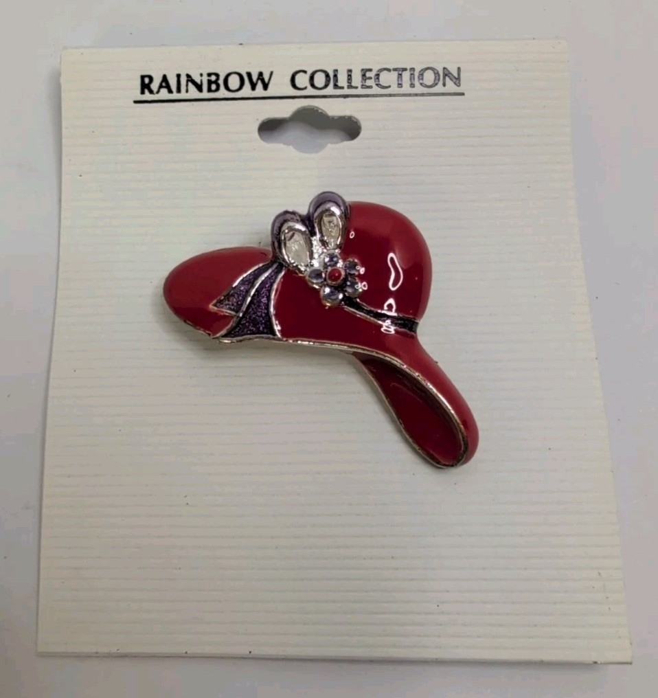 Enamel Red Hat Pin Vintage