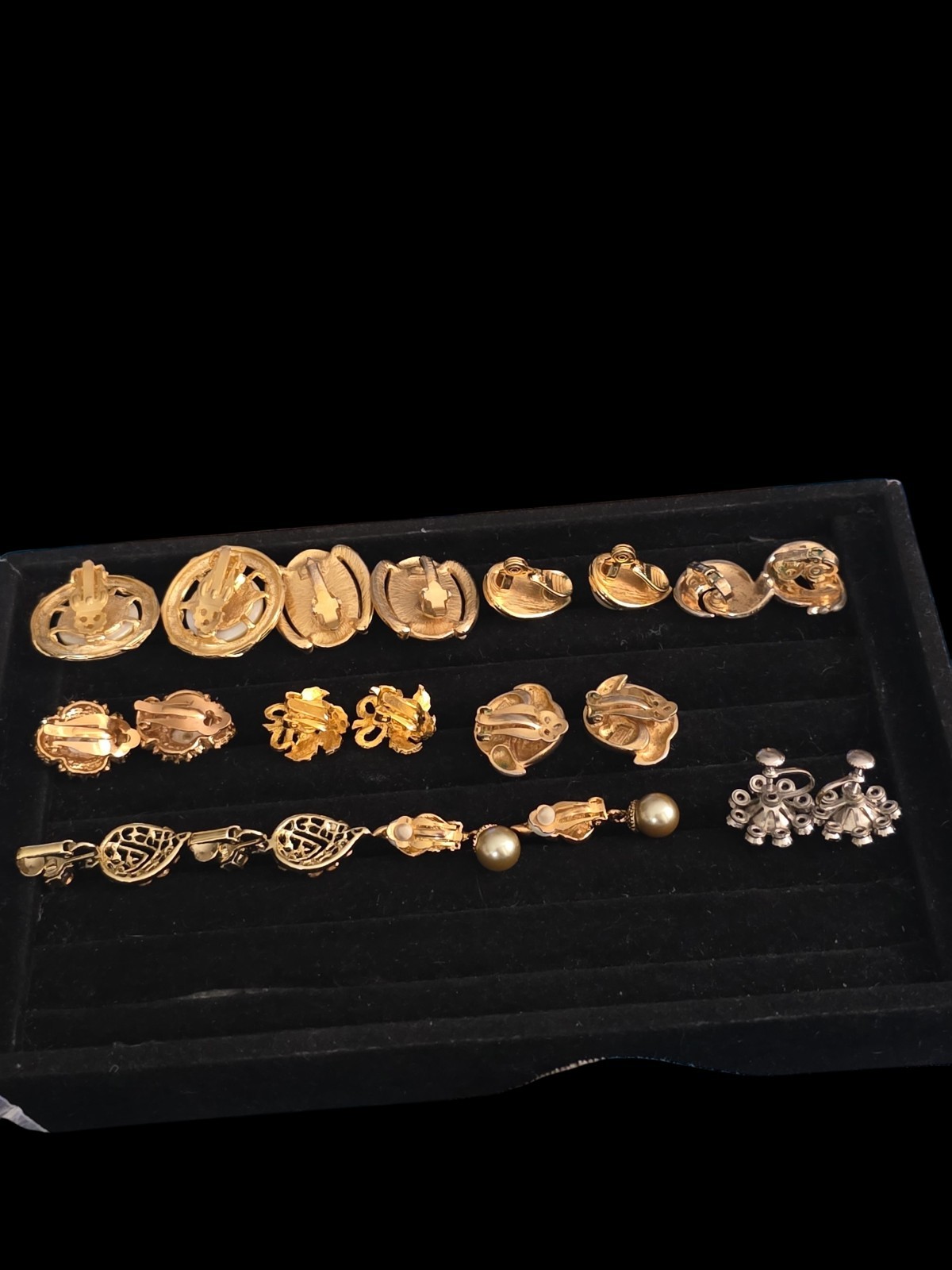 Vintage Estate Trifari Monet P&M Paris Clip Screwback Earring Lot