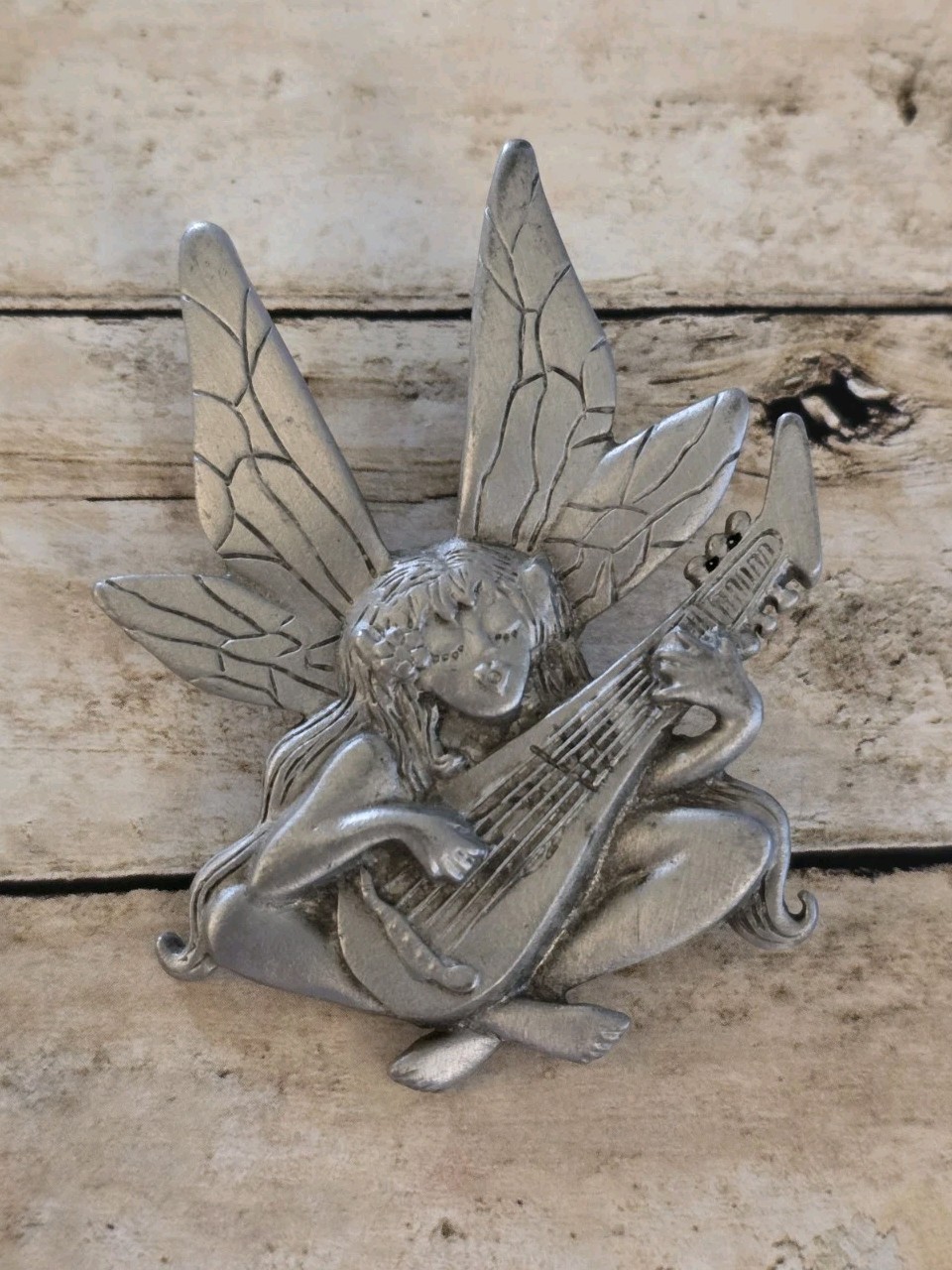 Vintage JJ Fairy Brooch Whimsical, Unique, Silver Tone