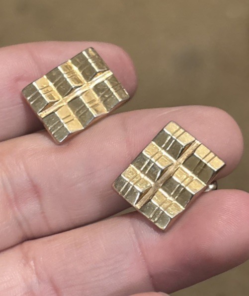 Vintage Hadley 10K RGP cufflinks Rolled Gold Plate Etched