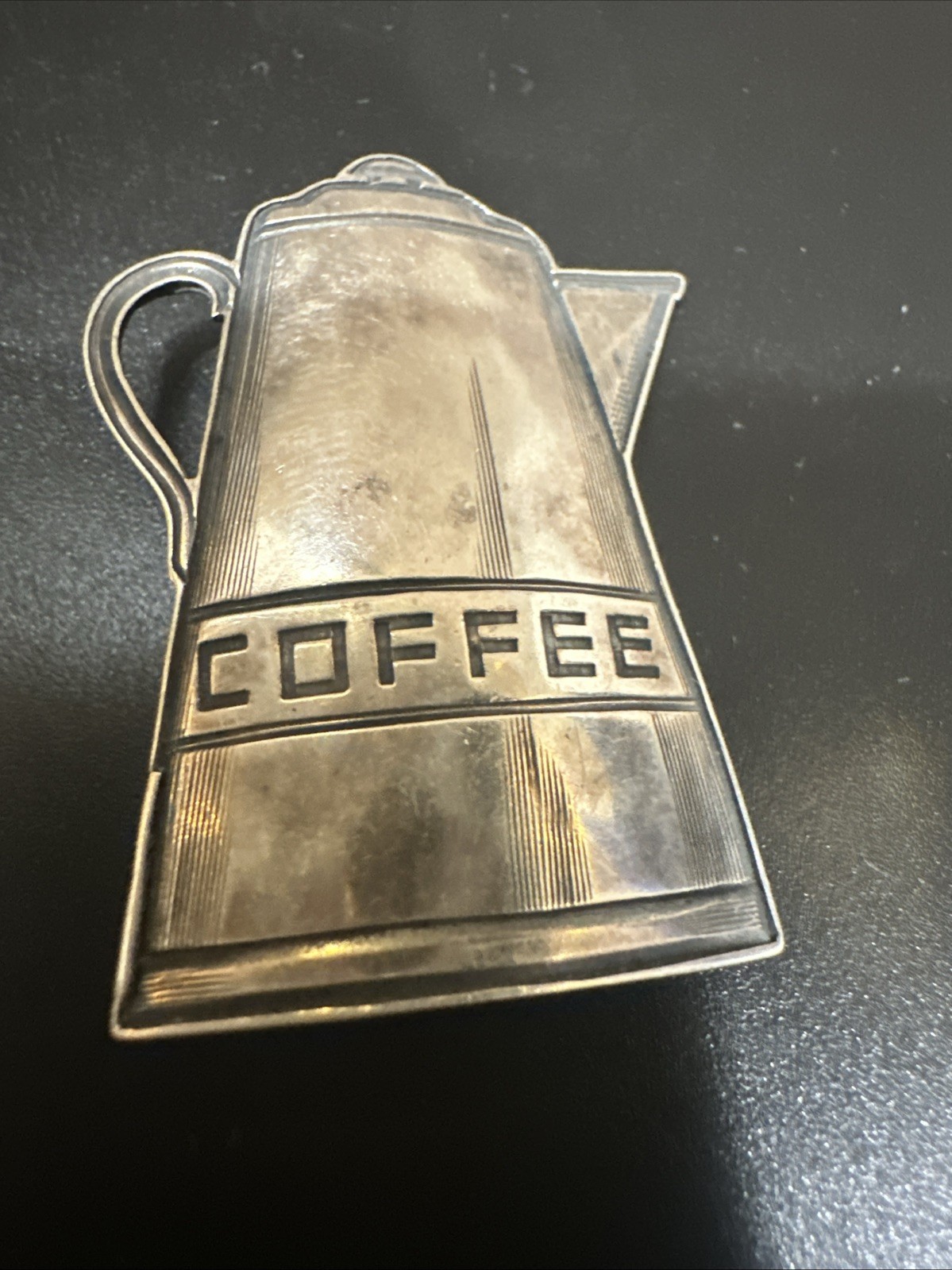 Rare Vintage 1988 Kit Carson Sterling Silver Coffee Pot Brooch Pin Signed
