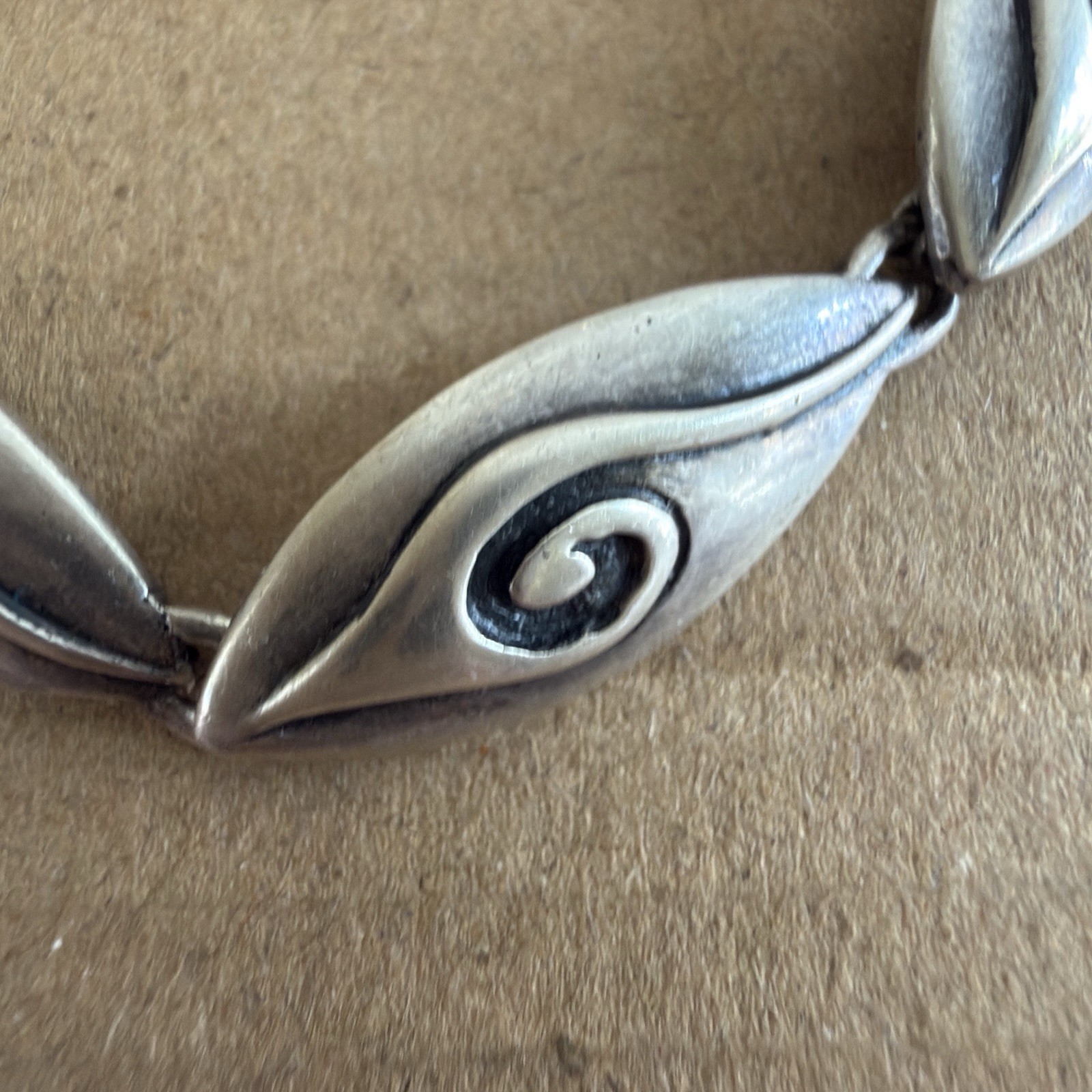 Vintage Sterling Silver 925 Articulated Spiral Link Necklace 40.66g 17.5”
