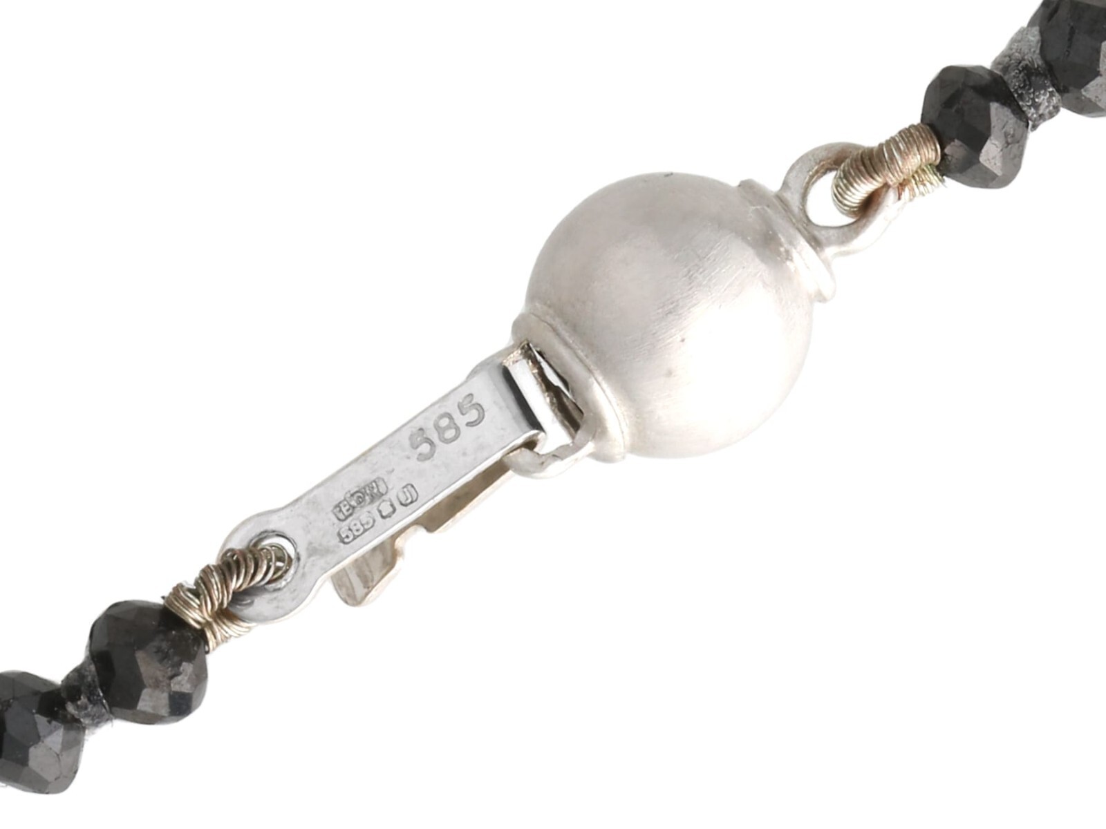 Cultured Pearl, Black Diamond, White Diamond, 18k Oxidised White Gold Pendant