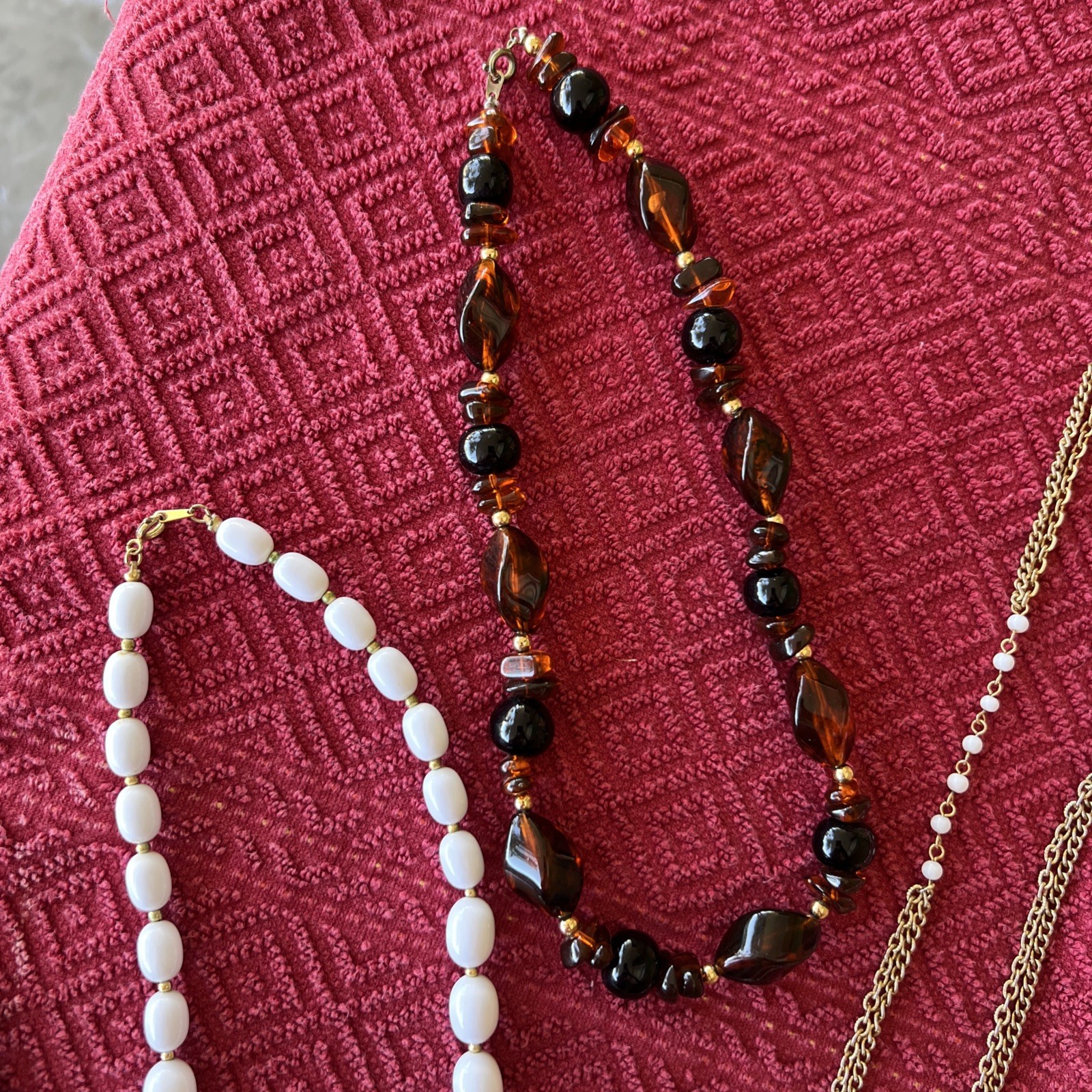 Vintage Fashion Jewelry Necklaces From 60’s/70’s – 80’s/ 90’s , Lot Of 6