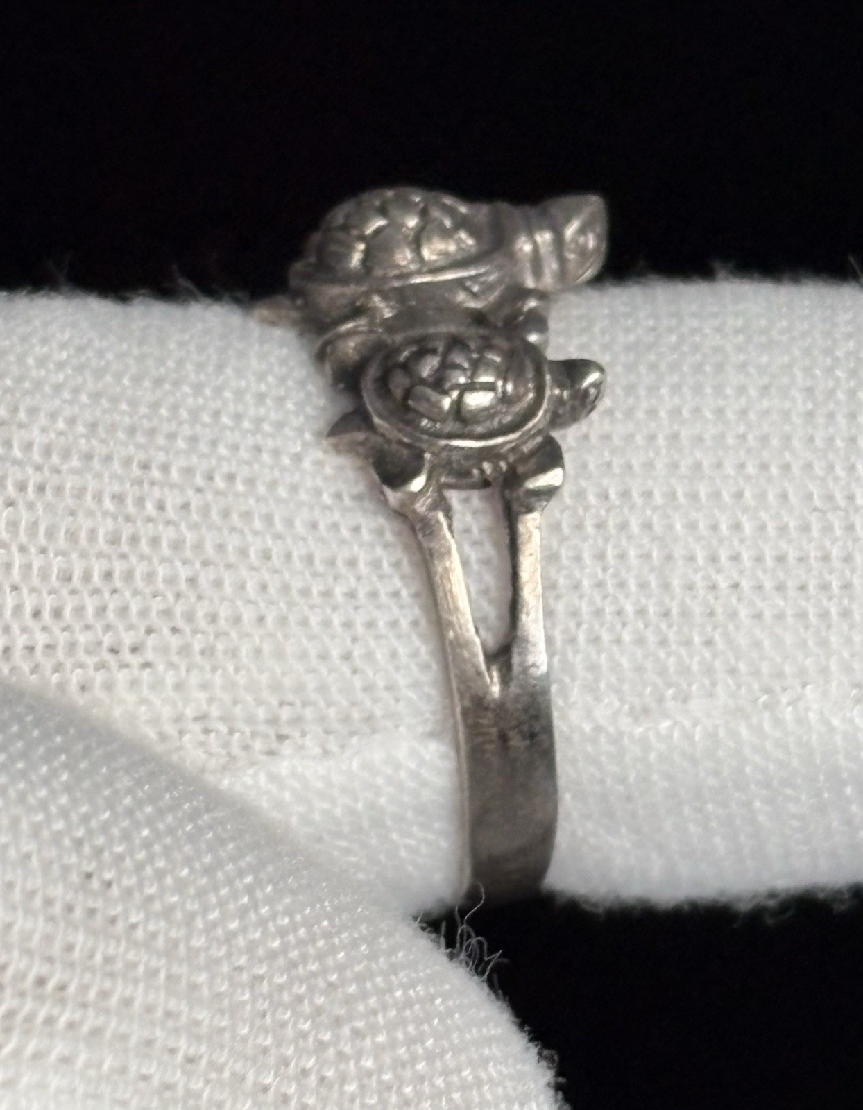 Vintage Sterling Silver Turtle Band Ring Size 8.5 Three Detailed Turtles 925