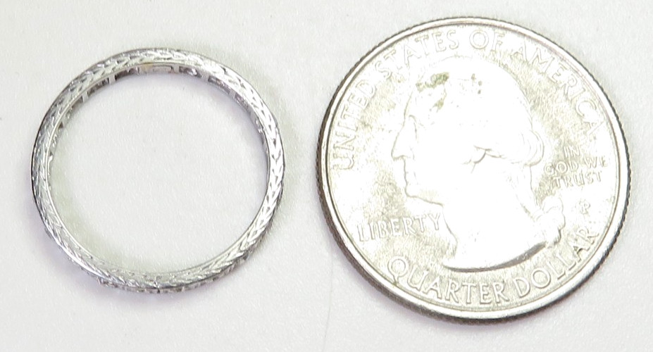 Antique Art Deco 1920’s Wedding Eternity Platinum Band Size 5.5 UK-K1/2 EGL USA