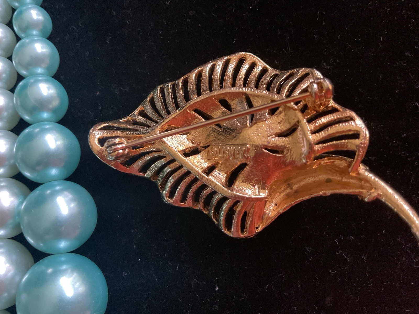 Vtg Aqua Blue Summer Jewelry Mix Lot Earrings Necklace Brooch Lisner Japan Coro