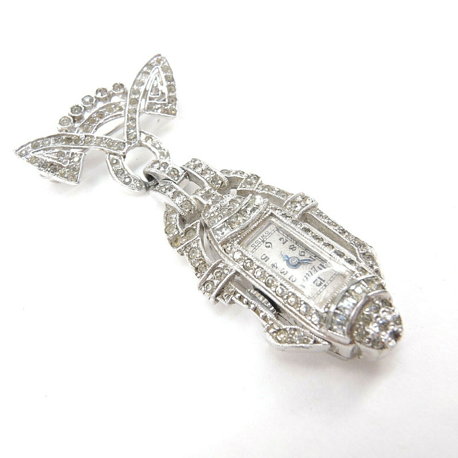 Silver Antique Brooch Nurse Watch Vintage Manual Wind Ollendorff Elite