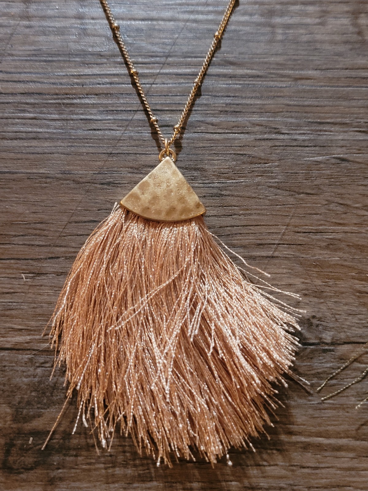 Lot of 3 Gold Tone Fringe Pendant Necklaces Costume Jewelry Vintage to Modern