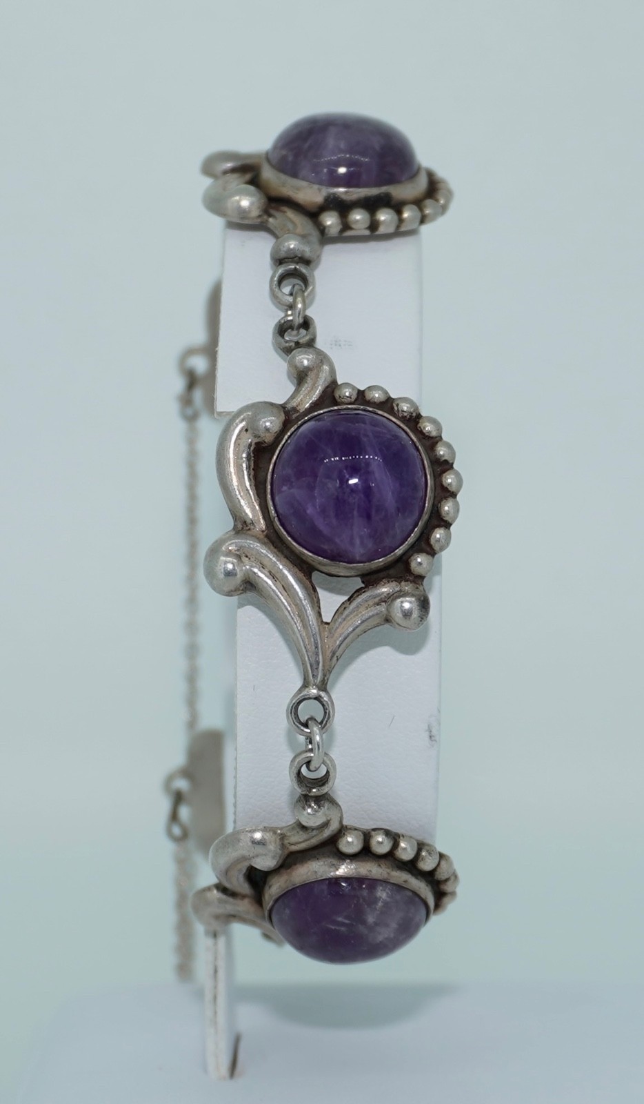 Los Castillo Sterling Silver & Amethyst Bracelet #695