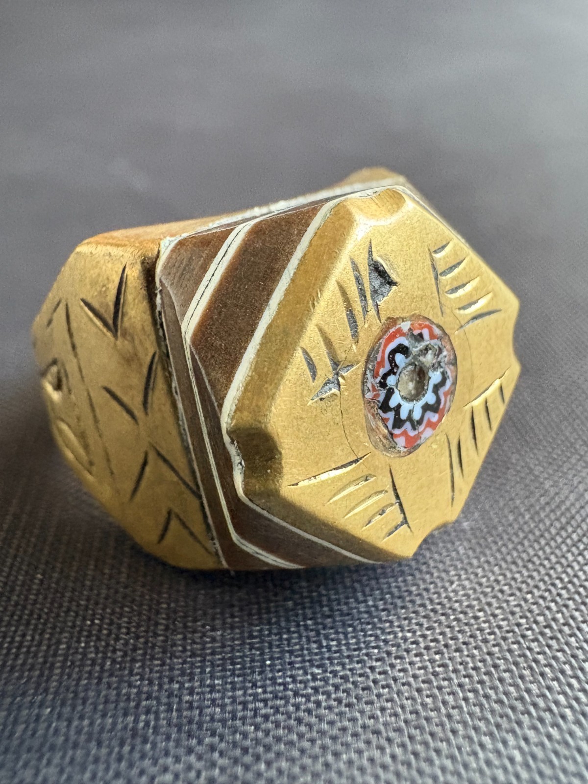 Vintage Moroccan Tuareg Brass Ring Berber Sahara Handmade Ring Brass Size 7 US