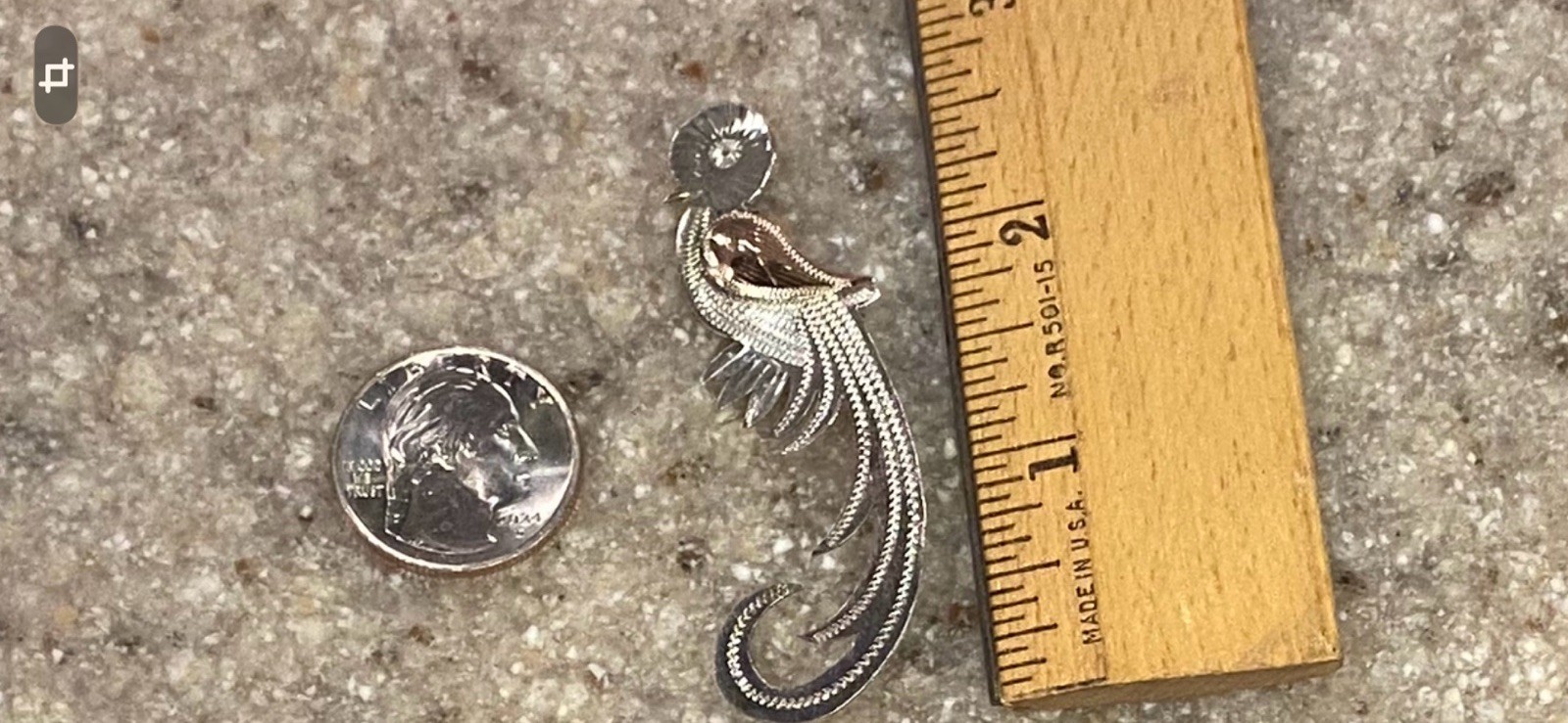 Vintage 900 Sterling Silver 10k Yellow Gold Guatemalan Quetzal Bird Brooch Pin
