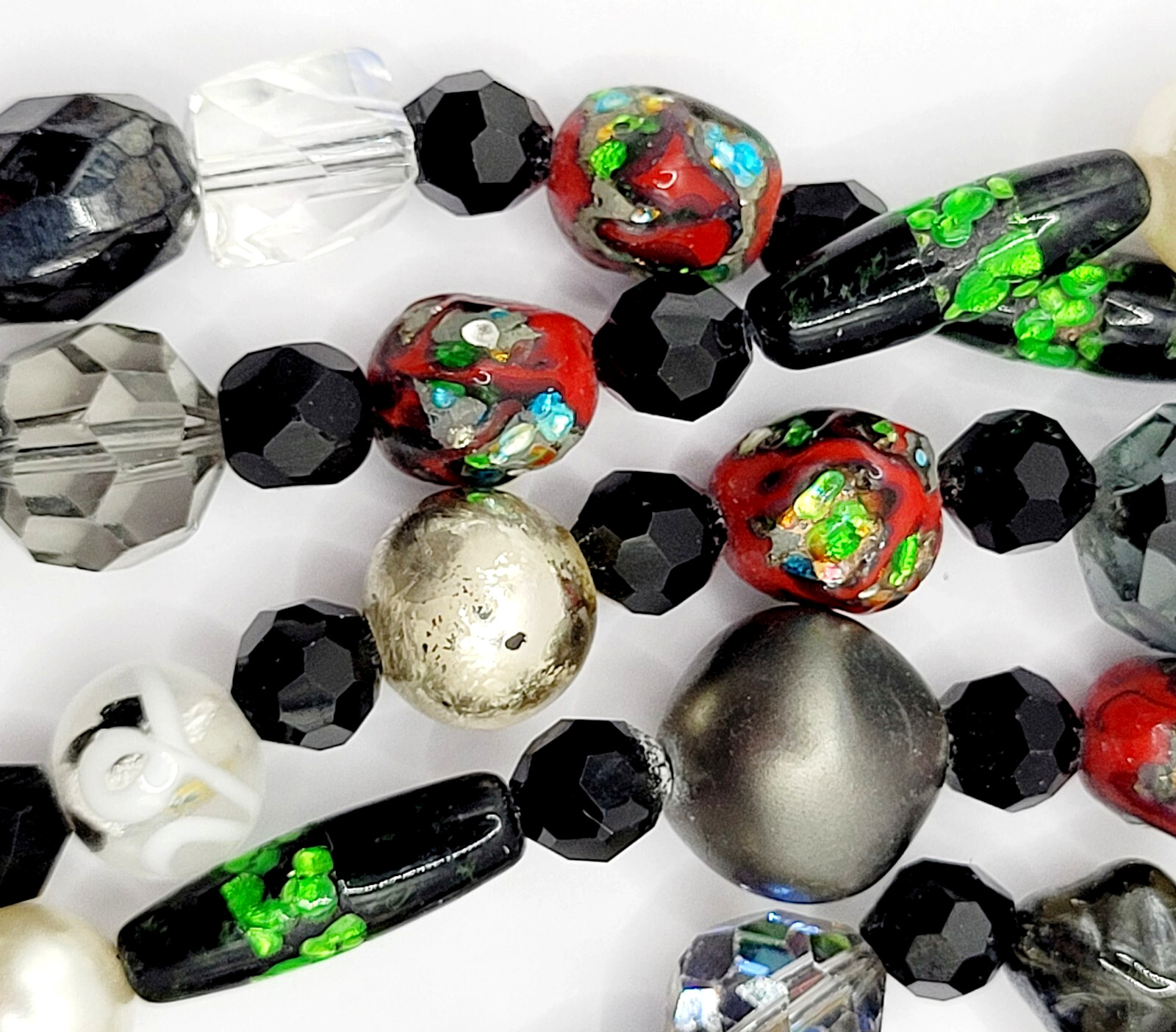 Art Glass Bead Strands Multi Color Style Foil Venetian Lampwork Crystal Necklace