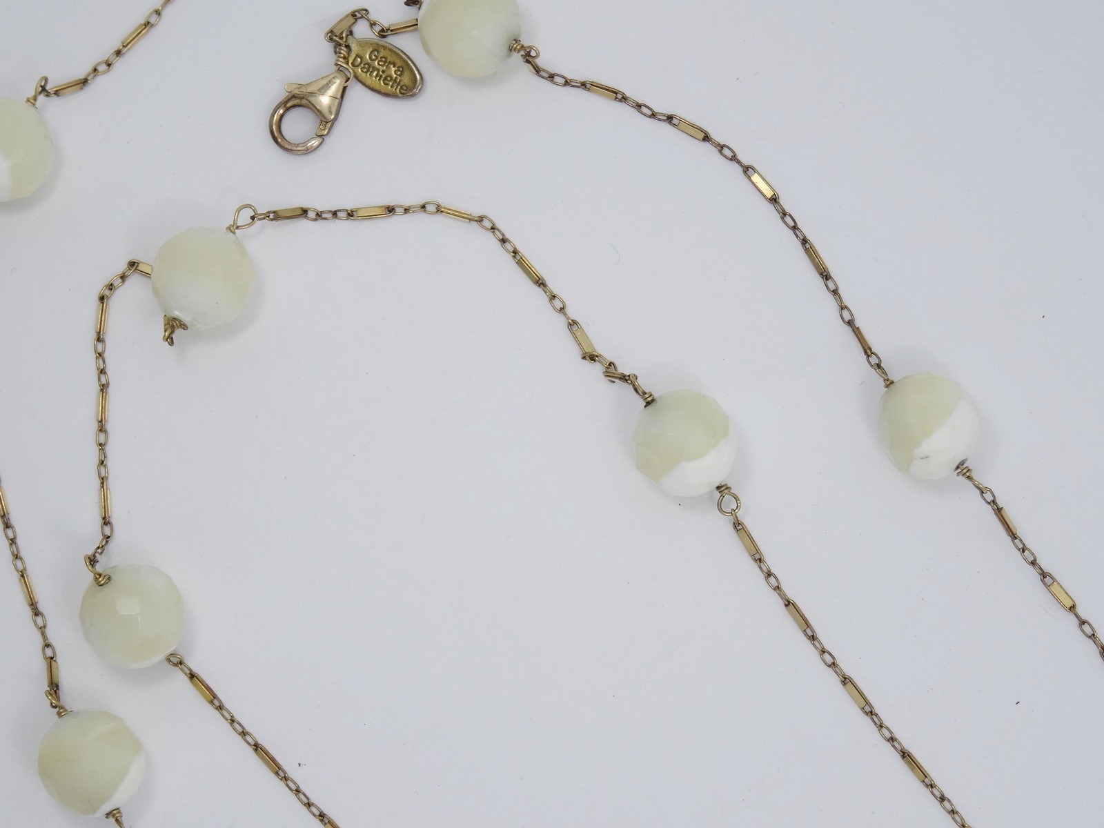 VTG Signed GARA DANIELLE MADE with NATURAL FACETED BEADS GEMSTONE LONG NECKLACE