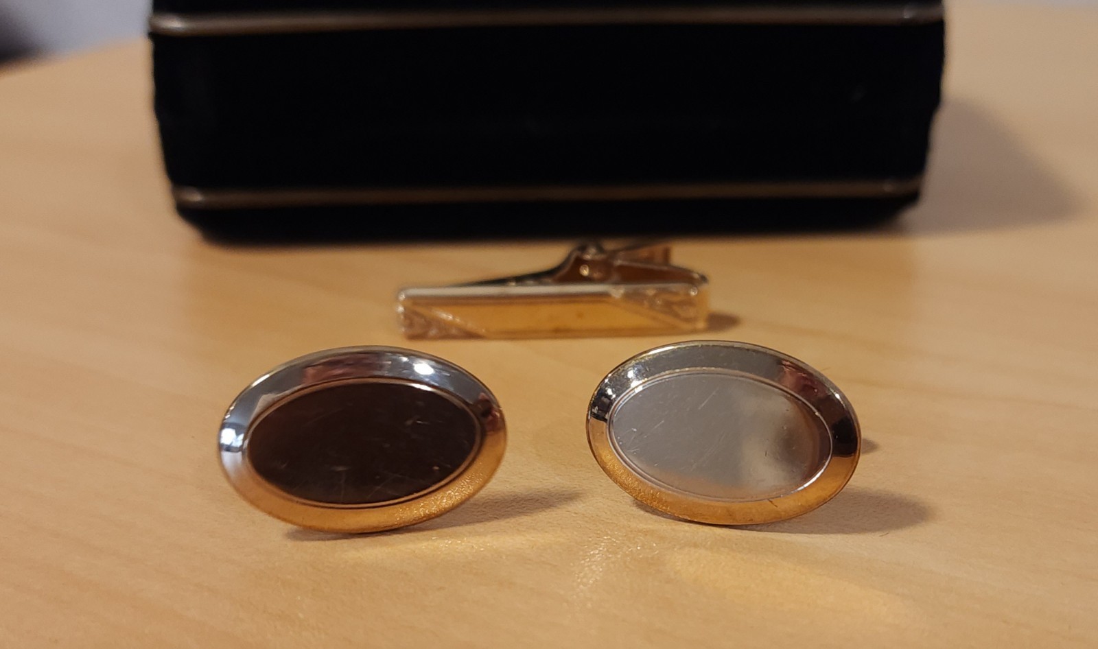 Vintage Swank 12K Gold Filled Cuff Links & Anson Tie Clip