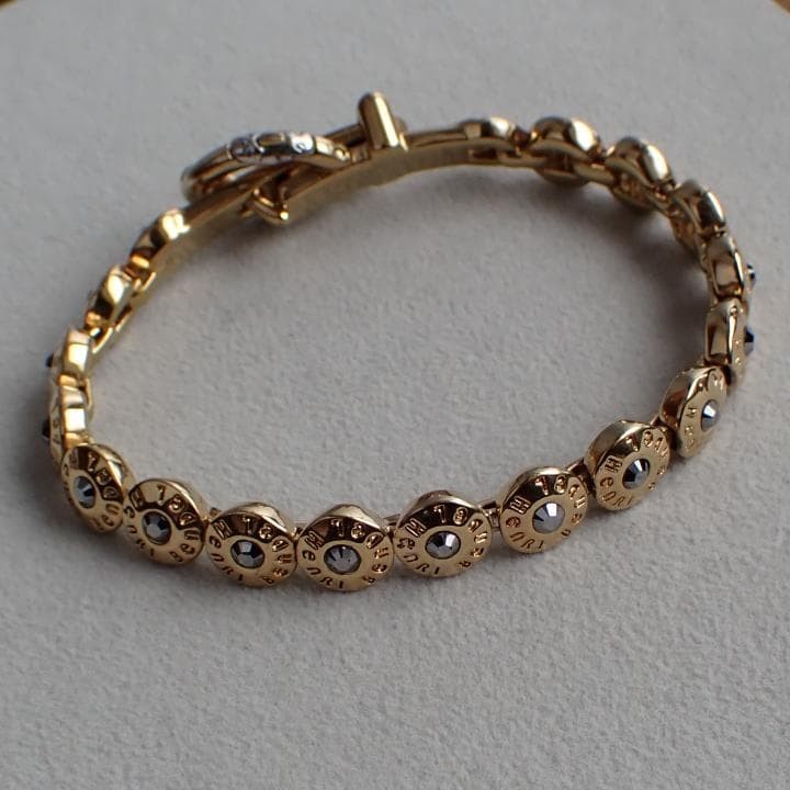 Vintage Henri Bendel YORK Buckle Bracelet Gold Tone Used