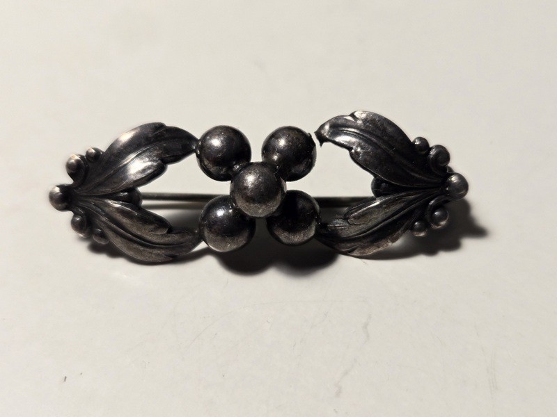 Vintage N E From Sterling Silver 925 Floral Brooch Denmark Niels Erik Modernist
