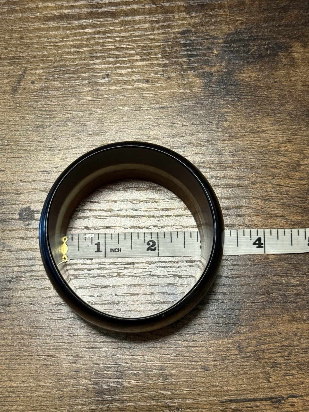 Vintage Lucite And Wood Bangle Bracelet