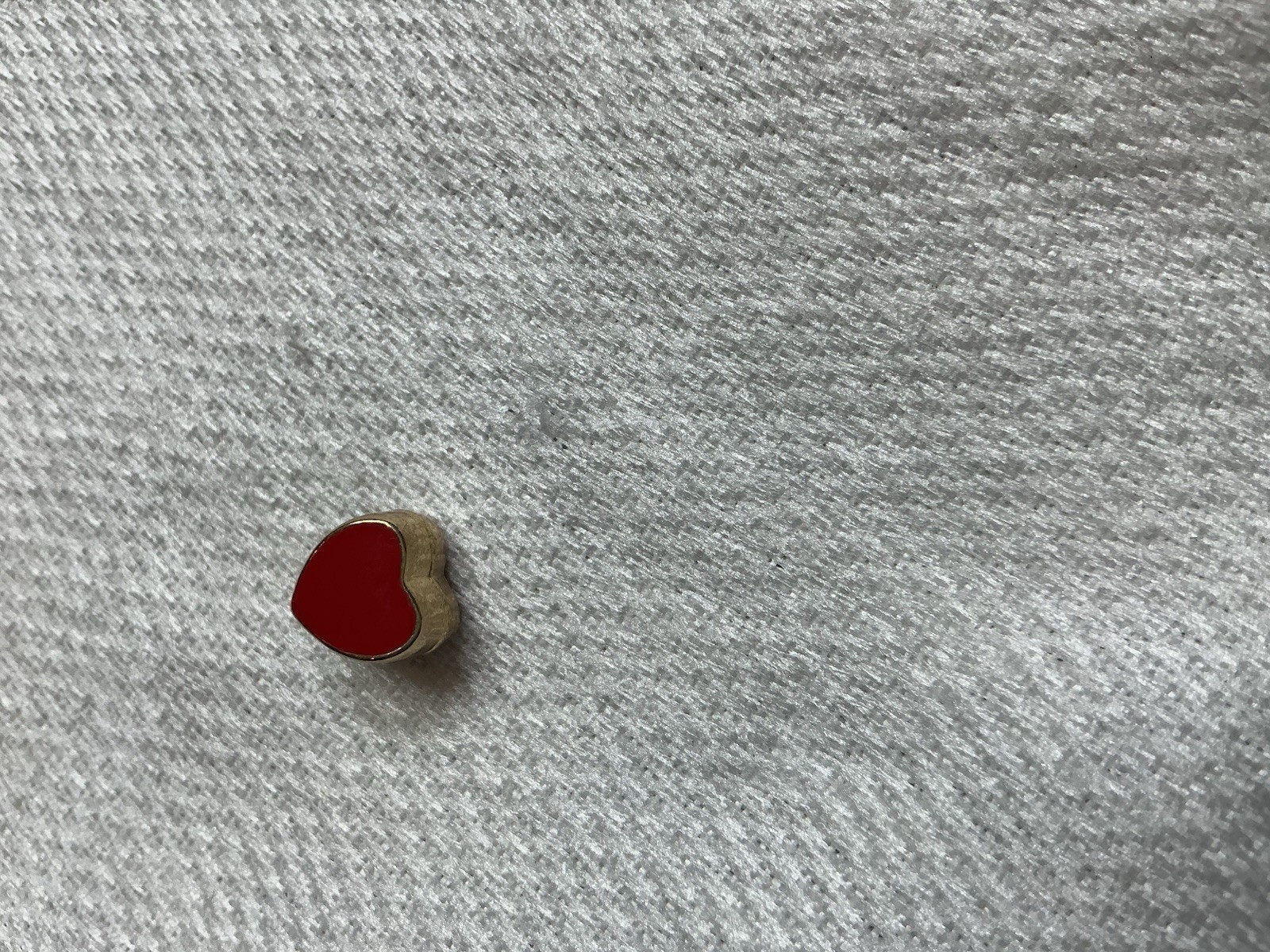 Gold Tone Red Heart Pendant Necklace Charm Only