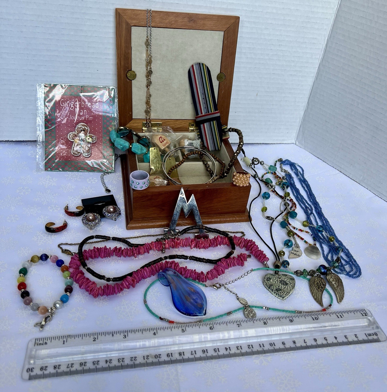 Jewelry Box With Jewelry Lot 1lb 8oz Vtg Ceramic Wood Box Jewelry & More!