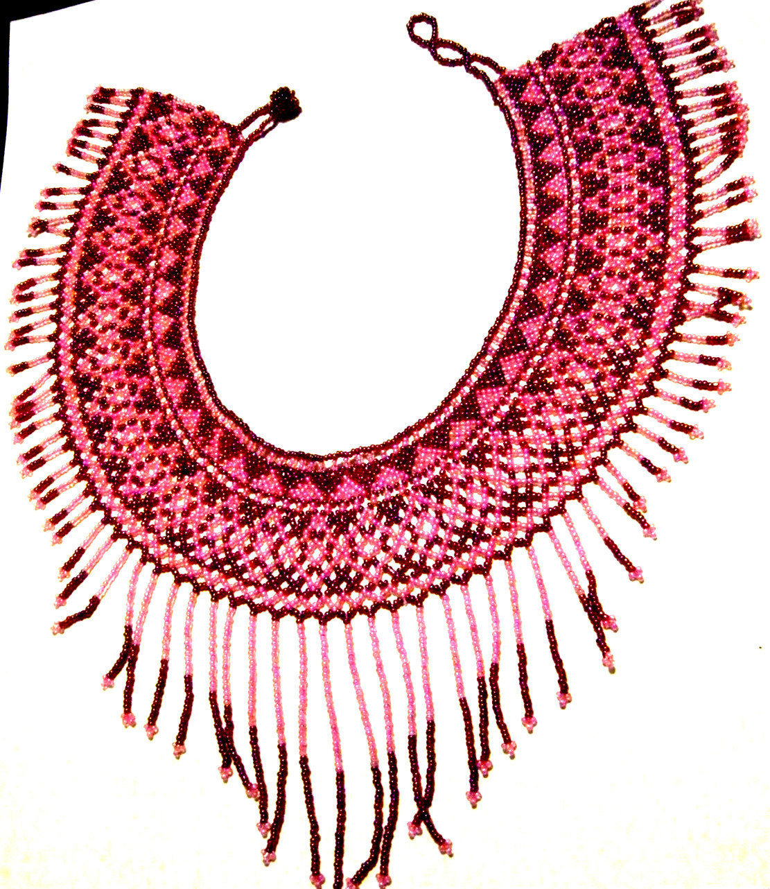 Vintage 80s fashion beautiful collar or necklace hand seed beads hand beaded