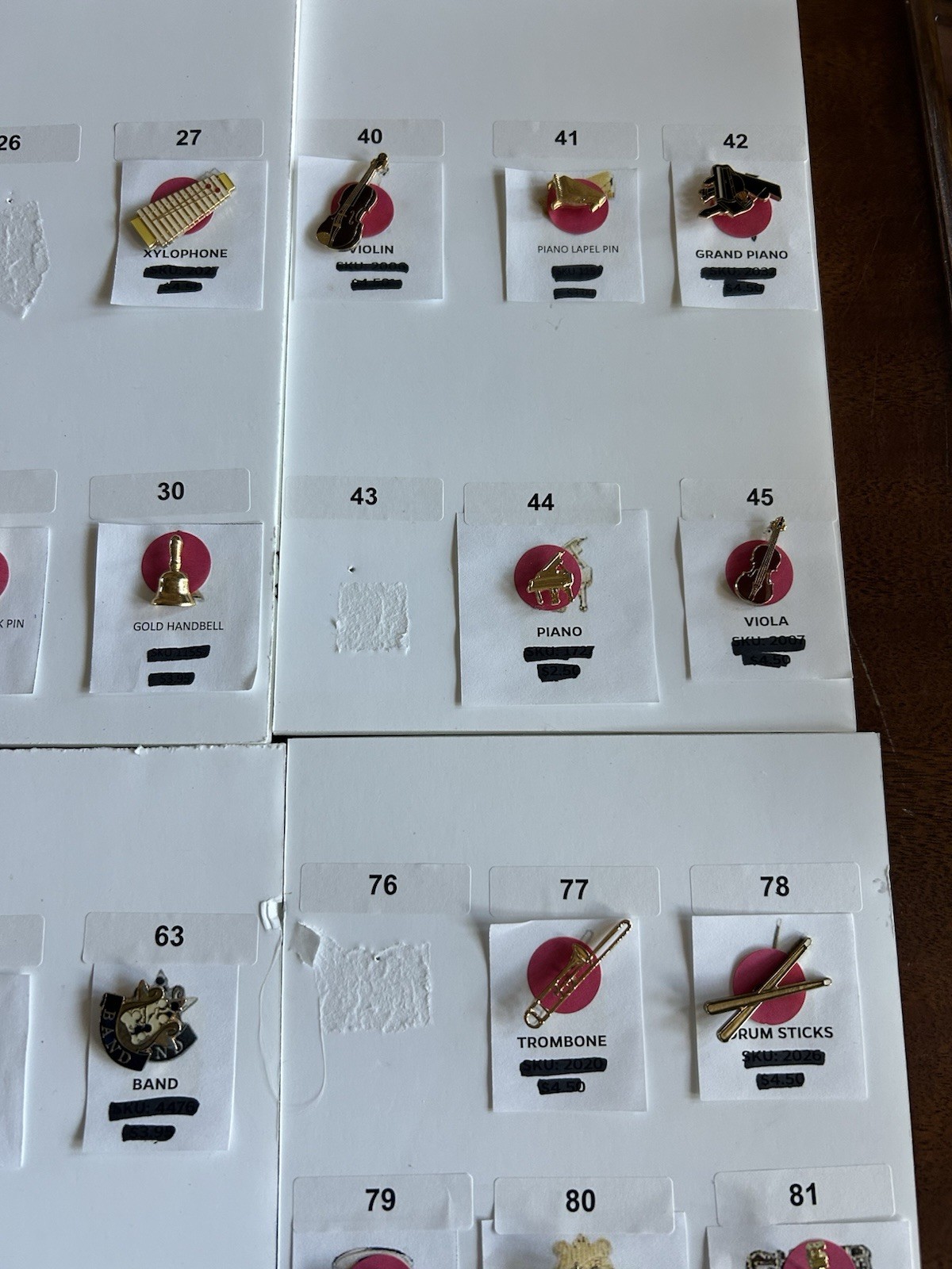 Huge Lot Of 82 Music Themed Pins; Guitar, Musical Notes, Etc All NEW