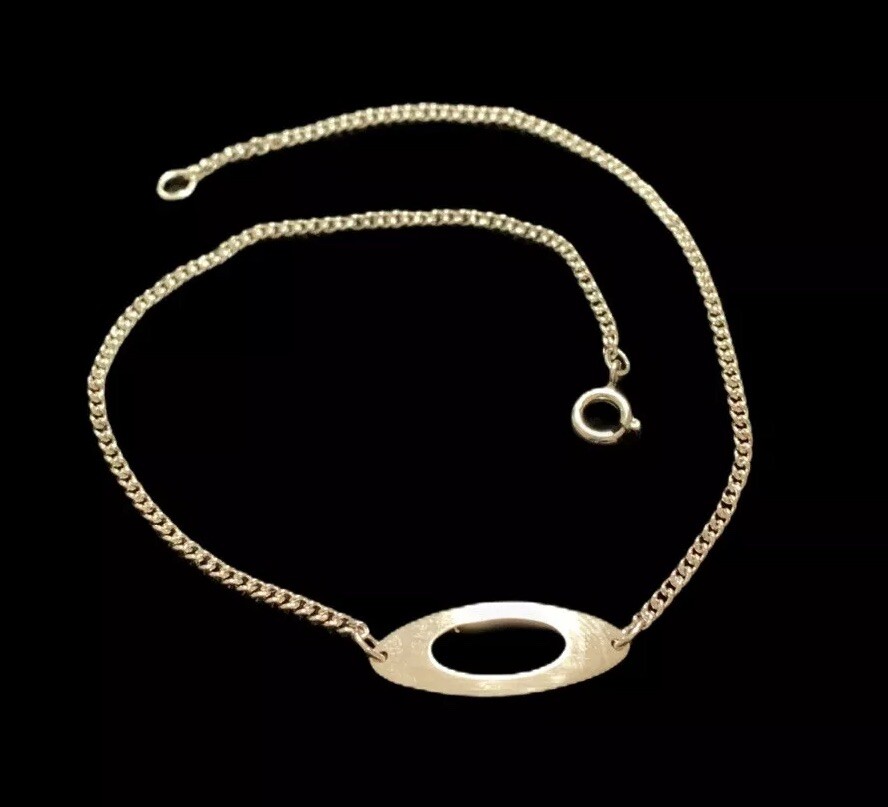 Avon 1978 Oval Accent Silvertone Anklet 9½” Ankle Bracelet NIB Vintage Old Stock