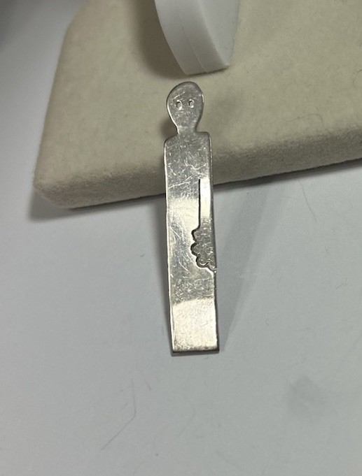 Vintage Estate Find Silver Unique Person Pin Brooch Jewelry