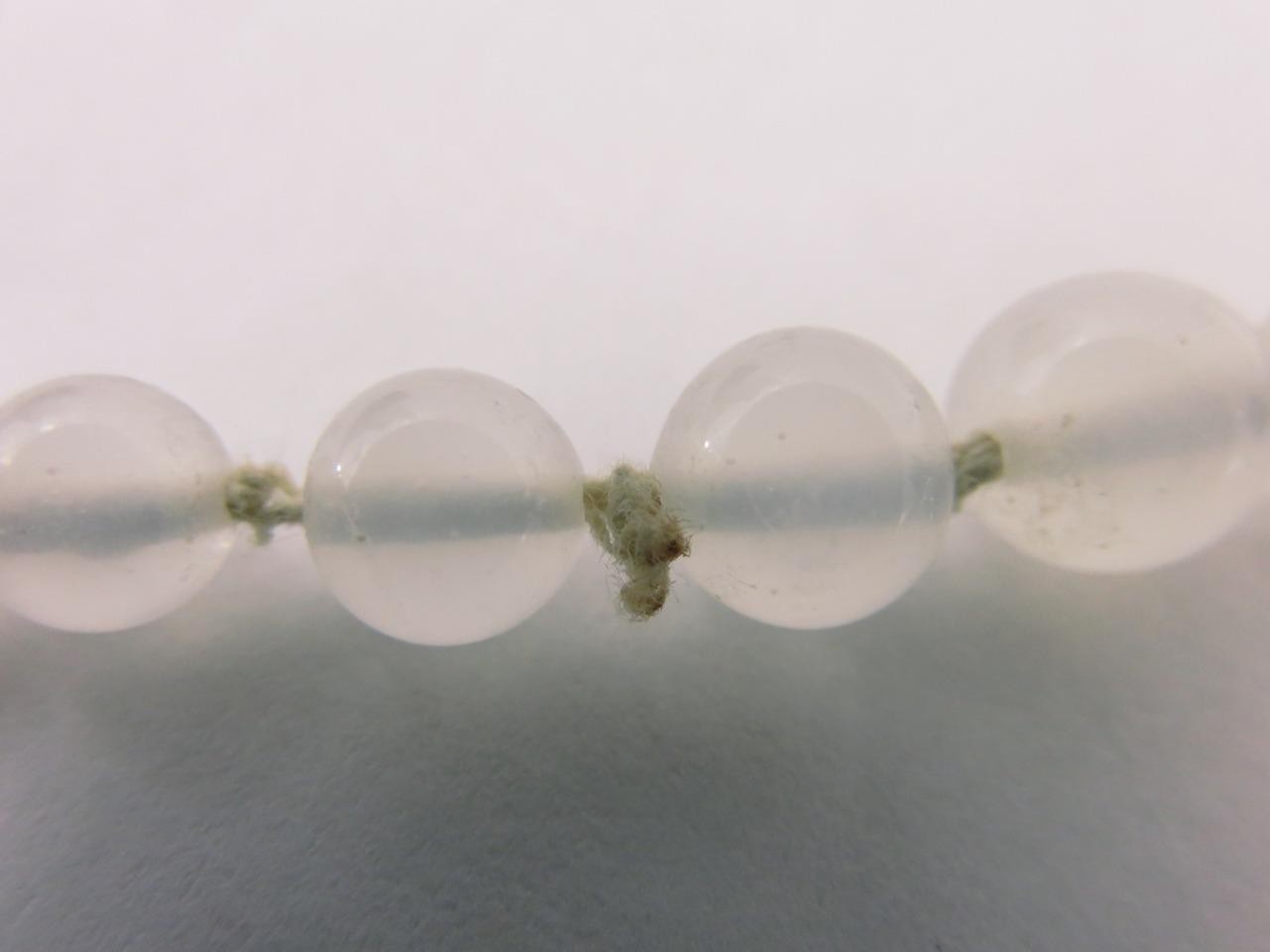 Rose Quartz Necklace Pale Pink Graduated Beads Hand Knot Sterling Silver Clasp