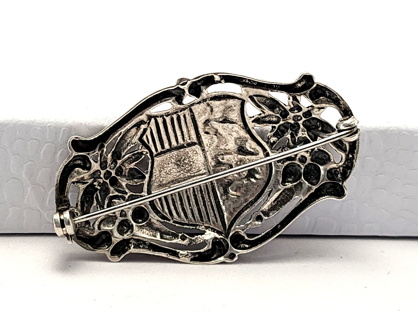 1.7″ Vintage Sterling Silver Austrian Coat of Arms Post War 1950’s Brooch Pin