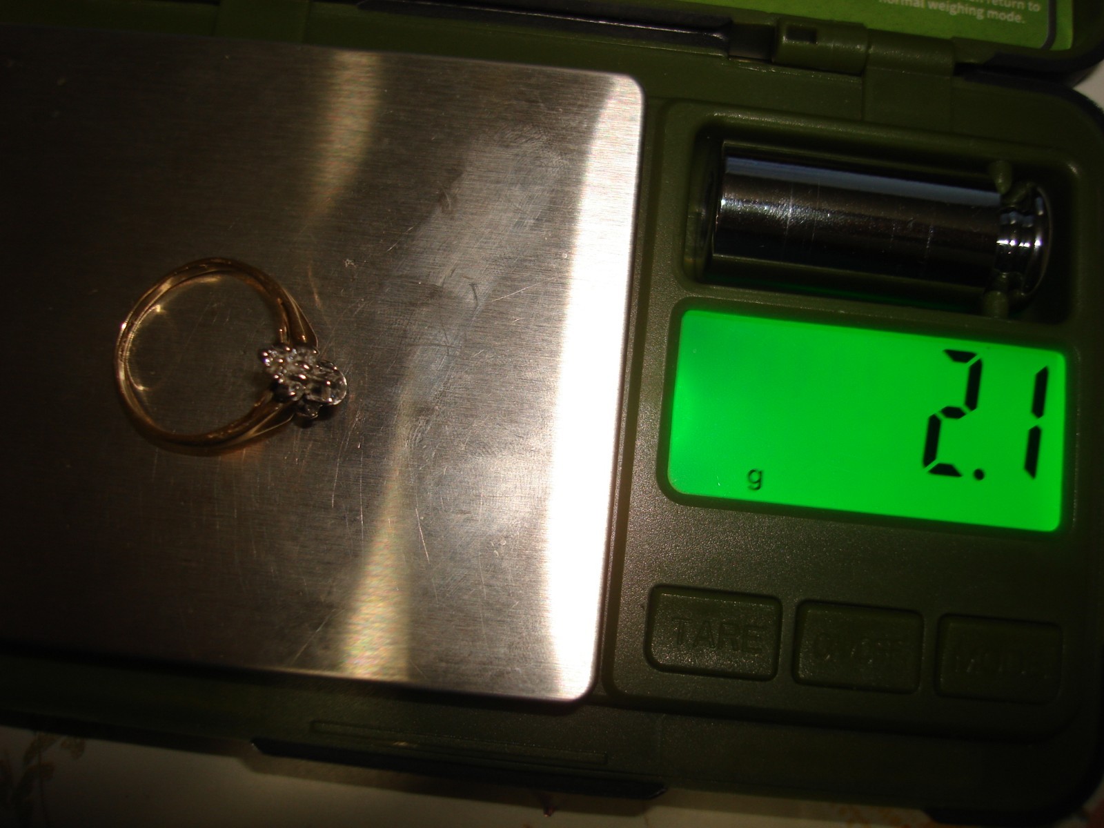 Vtg TG 14k Yellow Gold Diamond ( One Stone Missing ) Ring 6.75 For Repair As Is