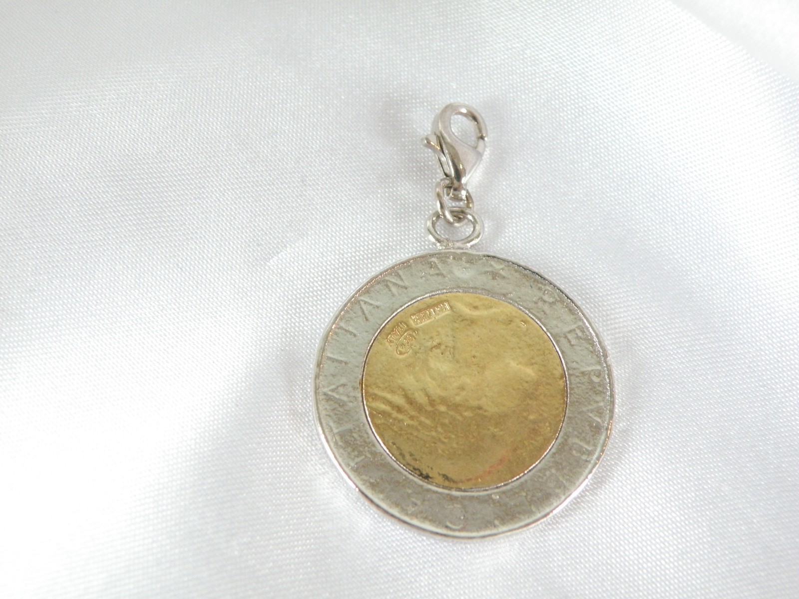 Vintage Sterling Silver 925 Italian Italy Coin Pendant