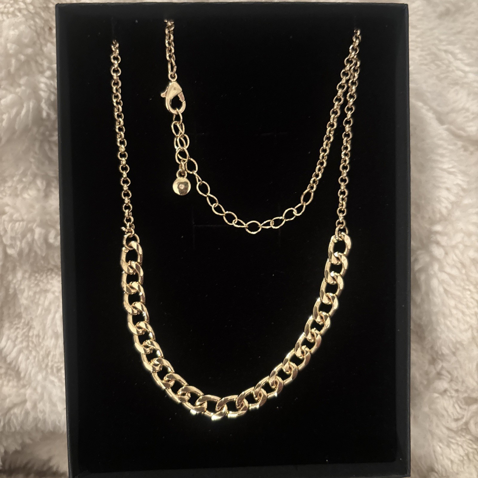 LIZ CLAIBORNE GOLD TONE CHAIN LINK NECKLACE 16 Inch +3 Inch Extender ￼