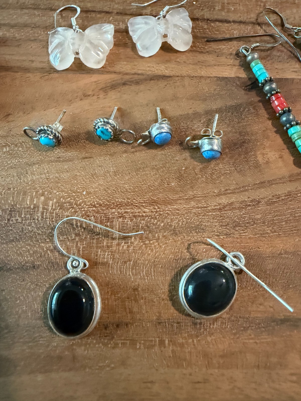 A Group of Estate Silver Jewelry, Earrings, Pendants, and Necklace