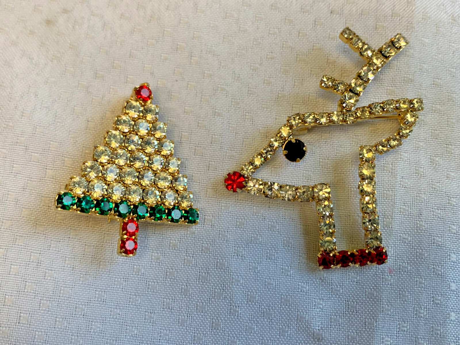 Vtg Christmas Brooch Lot Avante Monet Avon Snowman Penguin Trees Rudolph Cherub