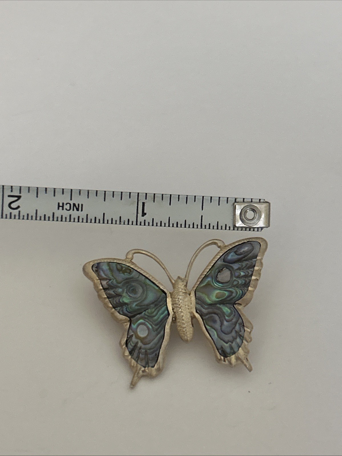 Vintage Ariki New Zealand Sterling Silver Paua Abalone Shell Butterfly BroochX11