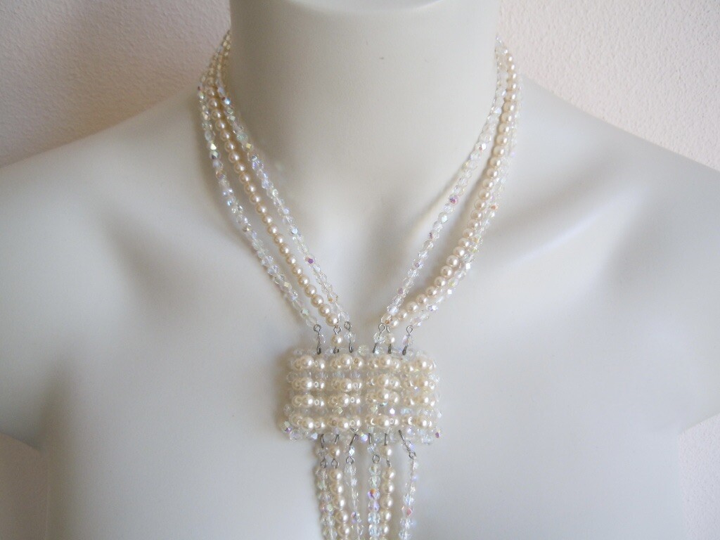 Vintage Fashion Jewelry Necklace Glass Beads 80.7 g 45 cm