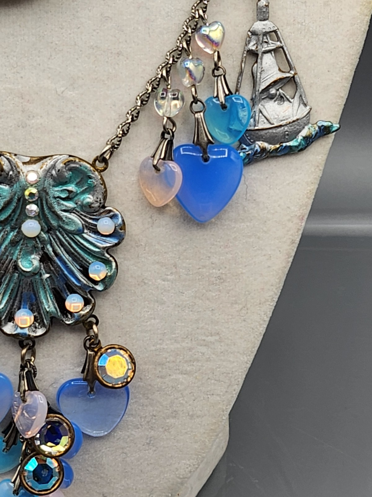 Vintage Rare Nautical Theme “Glass Works Studio” Necklace 32″L