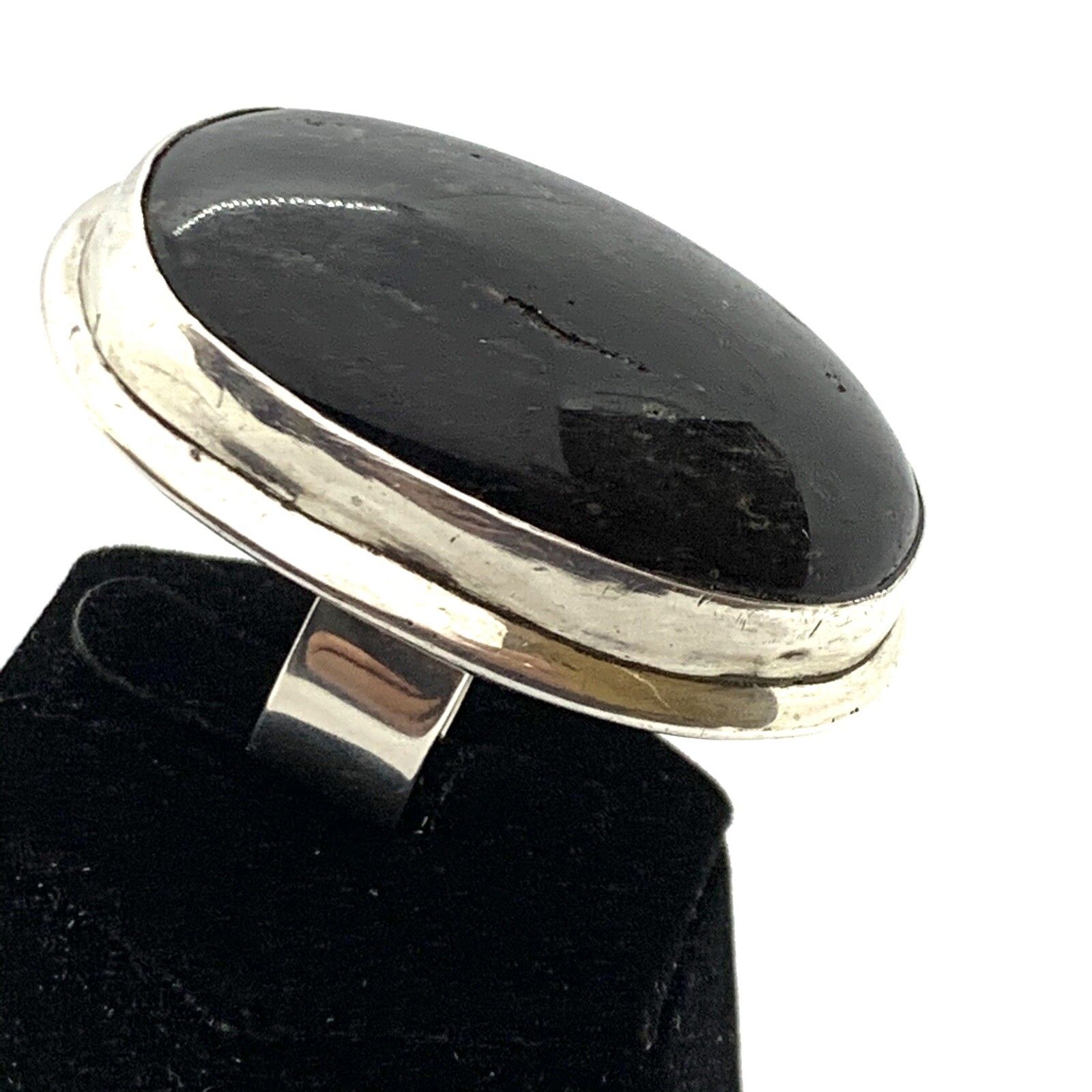 David San Miguel Allende Mexican Sterling Silvet Black Coral Huge Ring Sz 7.25.
