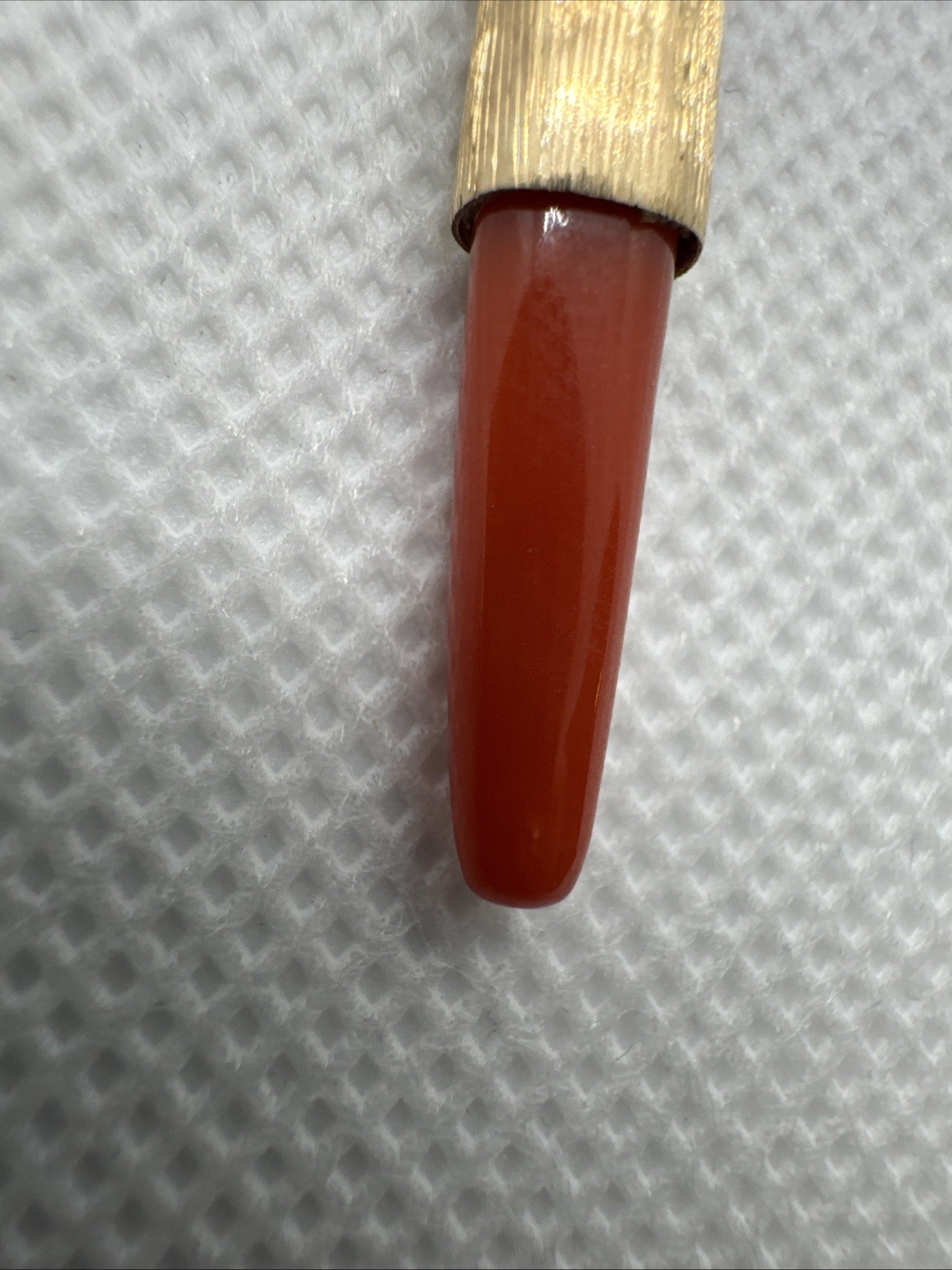 Victorian 14k Yellow Gold Red Coral Horn Charm Pendant 2g Vintage, Antique, Rare