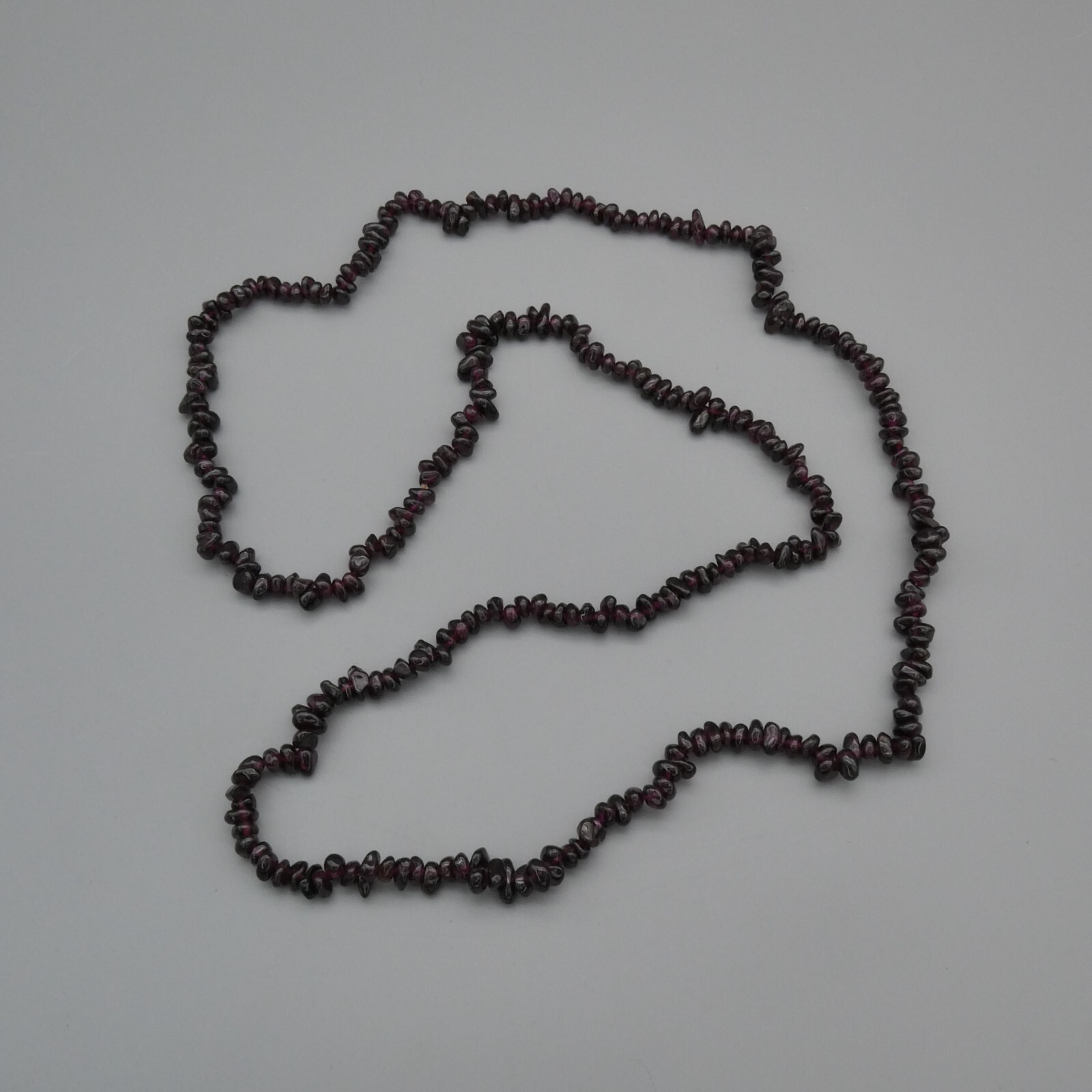 Vintage Purple Garnet Beaded 35″ Necklace Natural Pyrope Almandine Nugget 64g