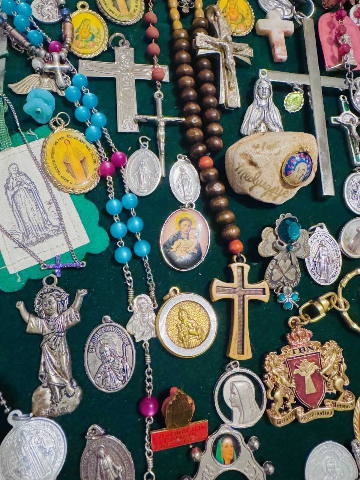 Vintage Modern Religious Cross Necklace Jewelry Lot 120+ Italy Germany Bethlehem