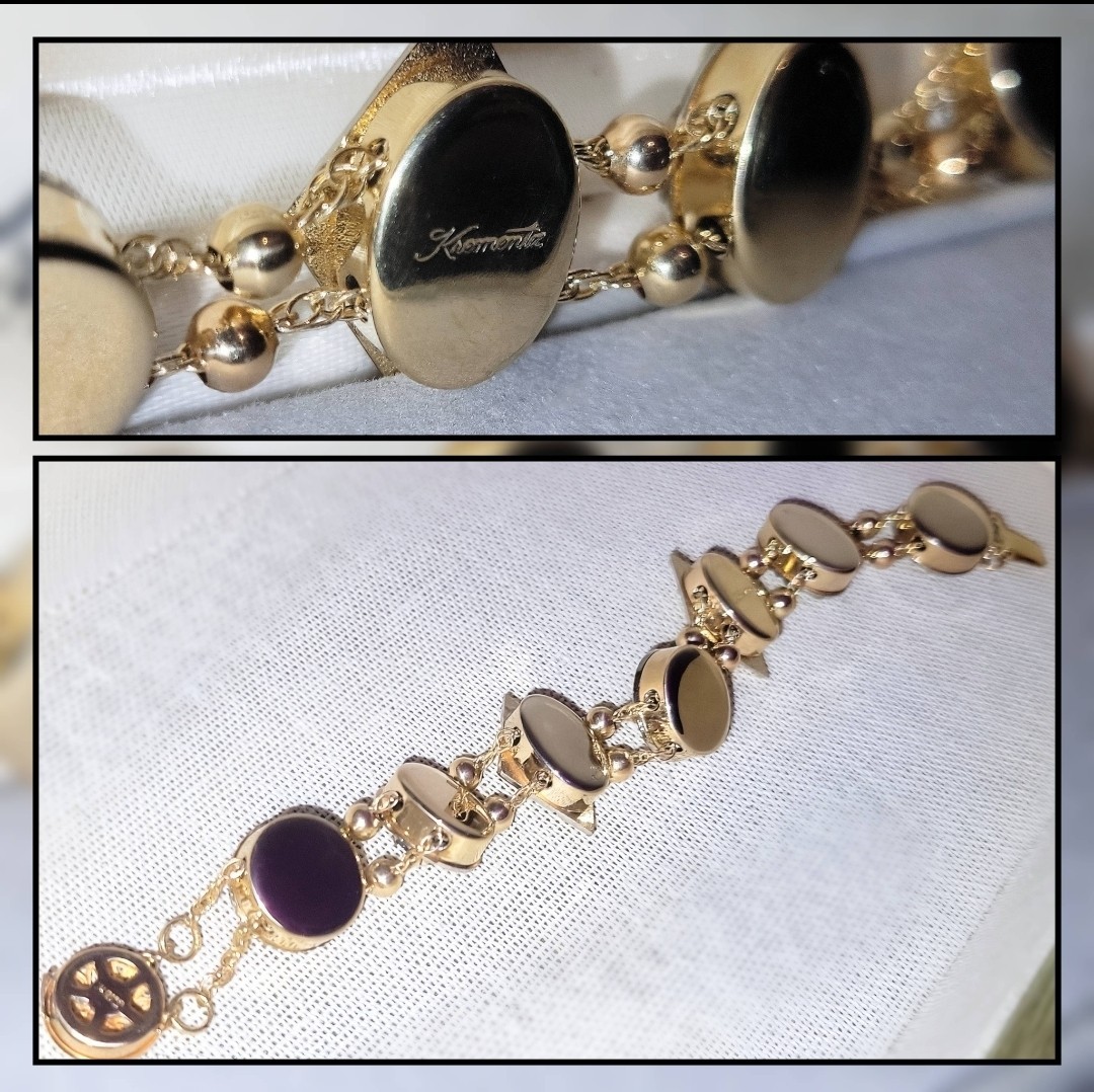 VERY RARE! Vintage Krementz Slide Bracelet 14/20 GF | 7 Decorative Slide Charms