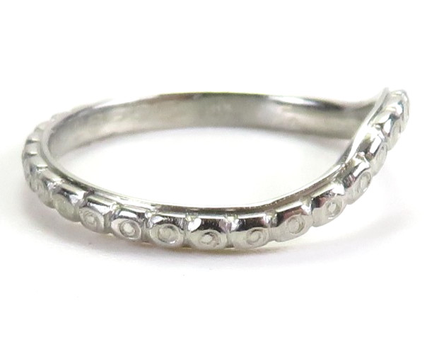 Antique Art Deco Wedding Band 18KW Ring Size 6 UK-L1/2 2.03MM Wide dtd 11/18/95