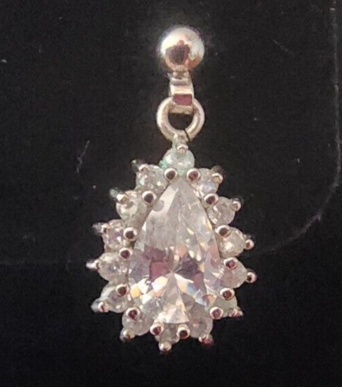 Vintage Silver CW 925 Women Drop Dangle Pierced Earrings