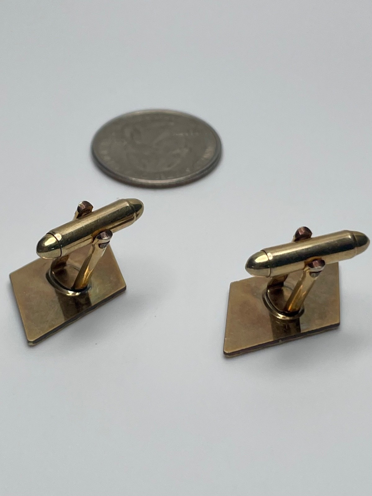 Vintage Hadley Geometric shape Gold Tone Monogrammed Cufflink