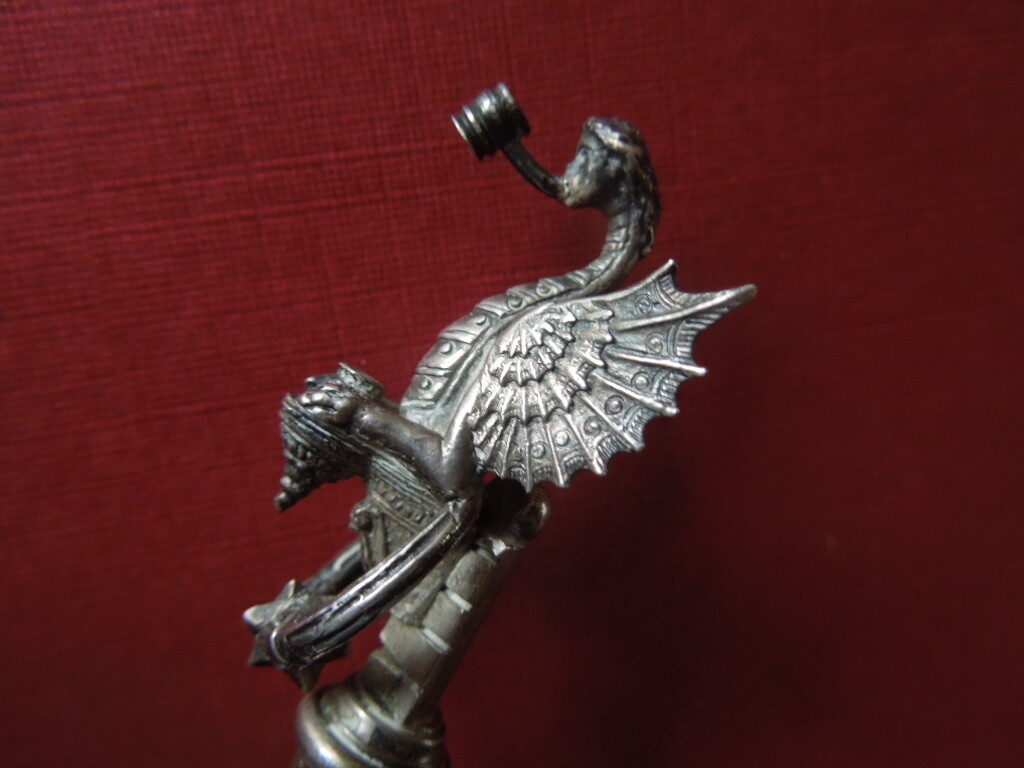 J2744 ANTIQUE SILVER Phoenix HANDCRAFTED VERY NICE DETAILED SEE DESCRIP