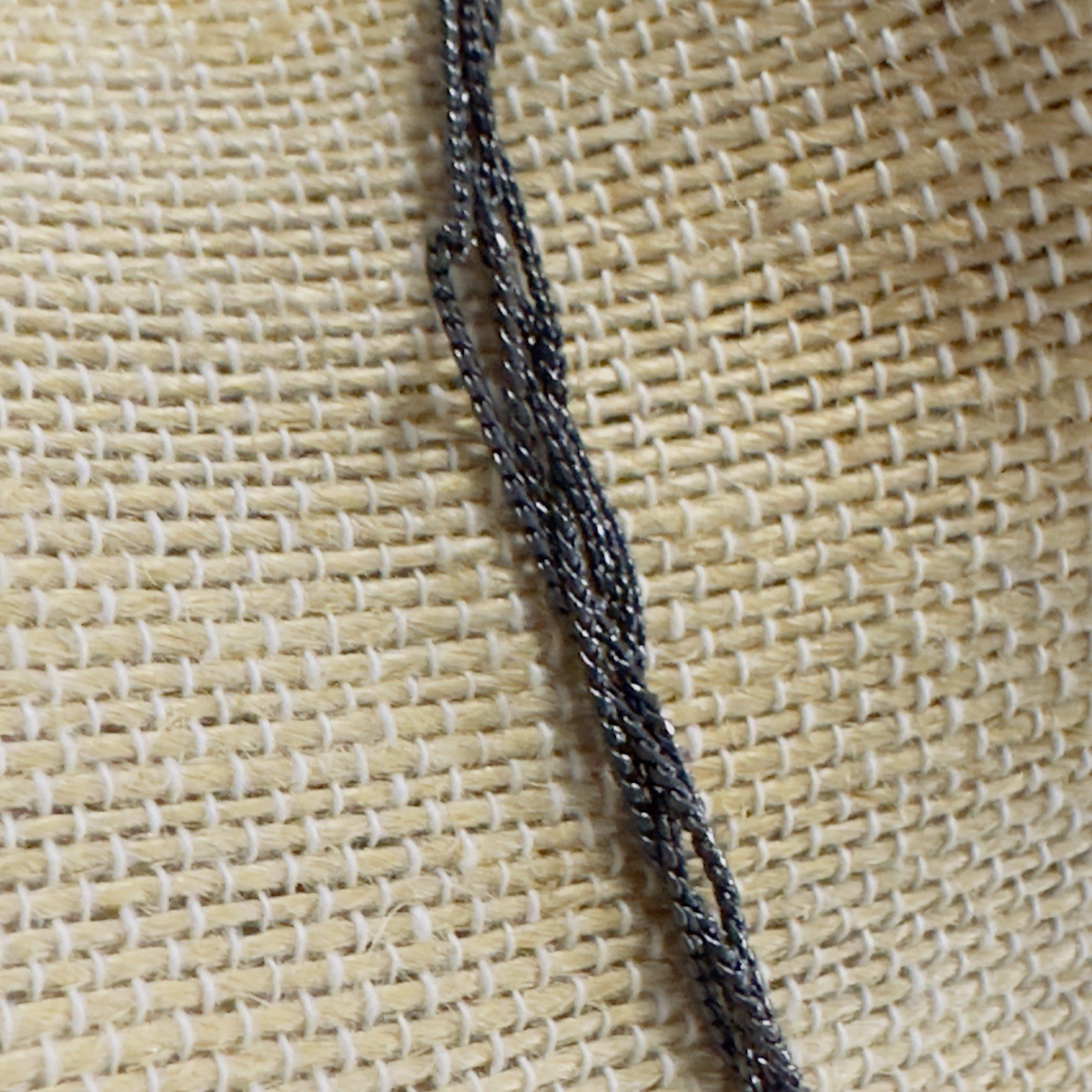 5 Strand Necklace Green Acrylic Glass Beads Black Wire Like Chain 11″ Faceted