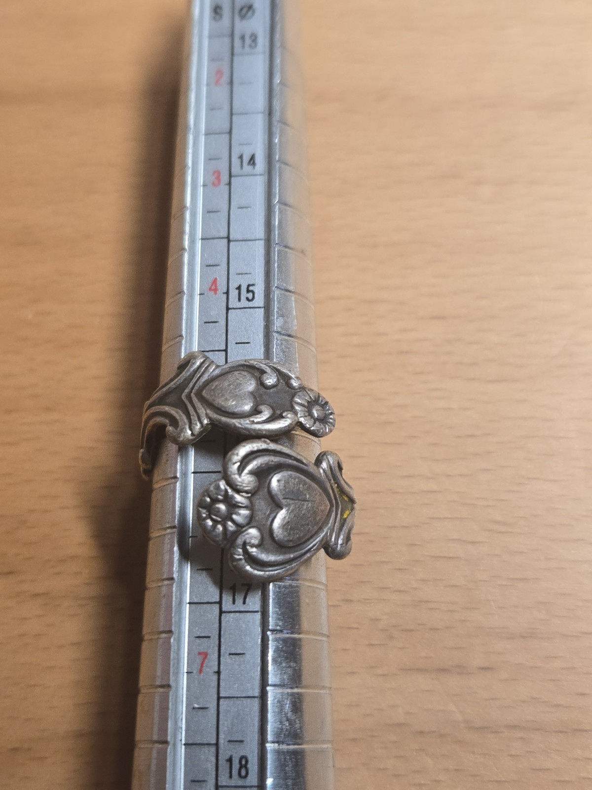 Vintage Avon Sterling Silver Hearts Flowers Spoon Ring Adjustable Size 4-8 4.83g